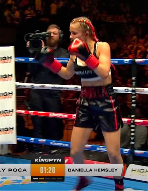 danielle hemsey celebration|Kingpyn Boxing video: Daniella Hemsley flashes fans。